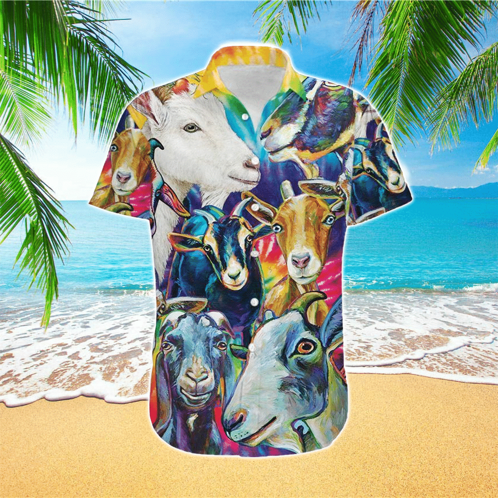 Goat Beach Art Hawaiian Shirt for Men and Women