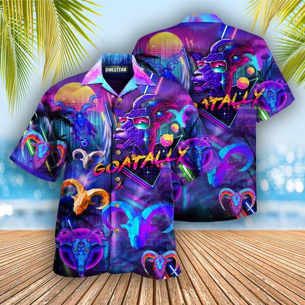 Goat Goatally Purple Edition - Hawaiian Shirt - Hawaiian Shirt For Men