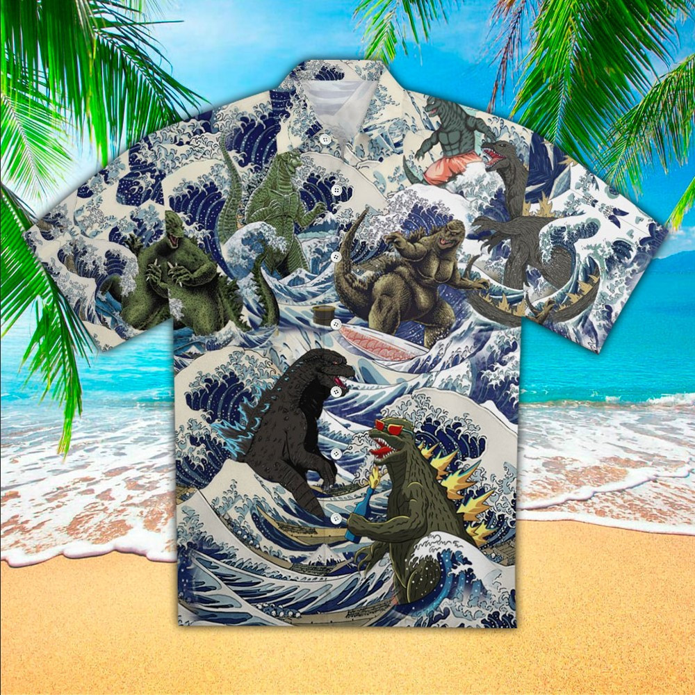 Godzilla Aloha Shirt Hawaiian Shirt For Godzilla Lovers Shirt For Men and Women