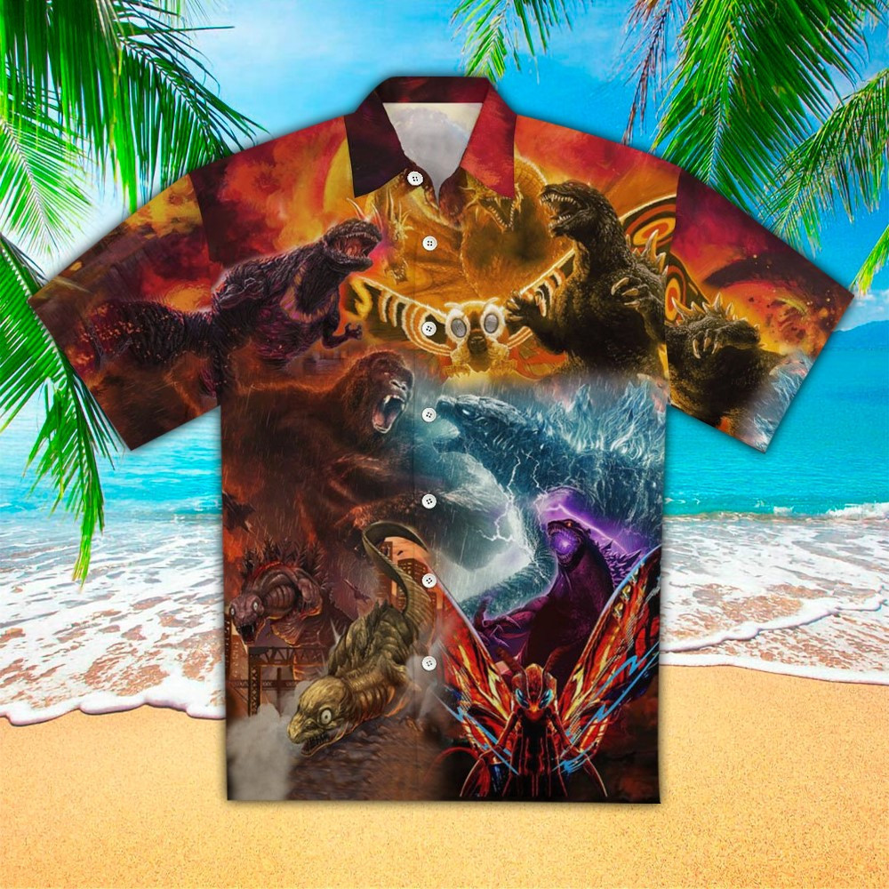 Godzilla Aloha Shirt Perfect Hawaiian Shirt For Godzilla Lover Shirt For Men and Women