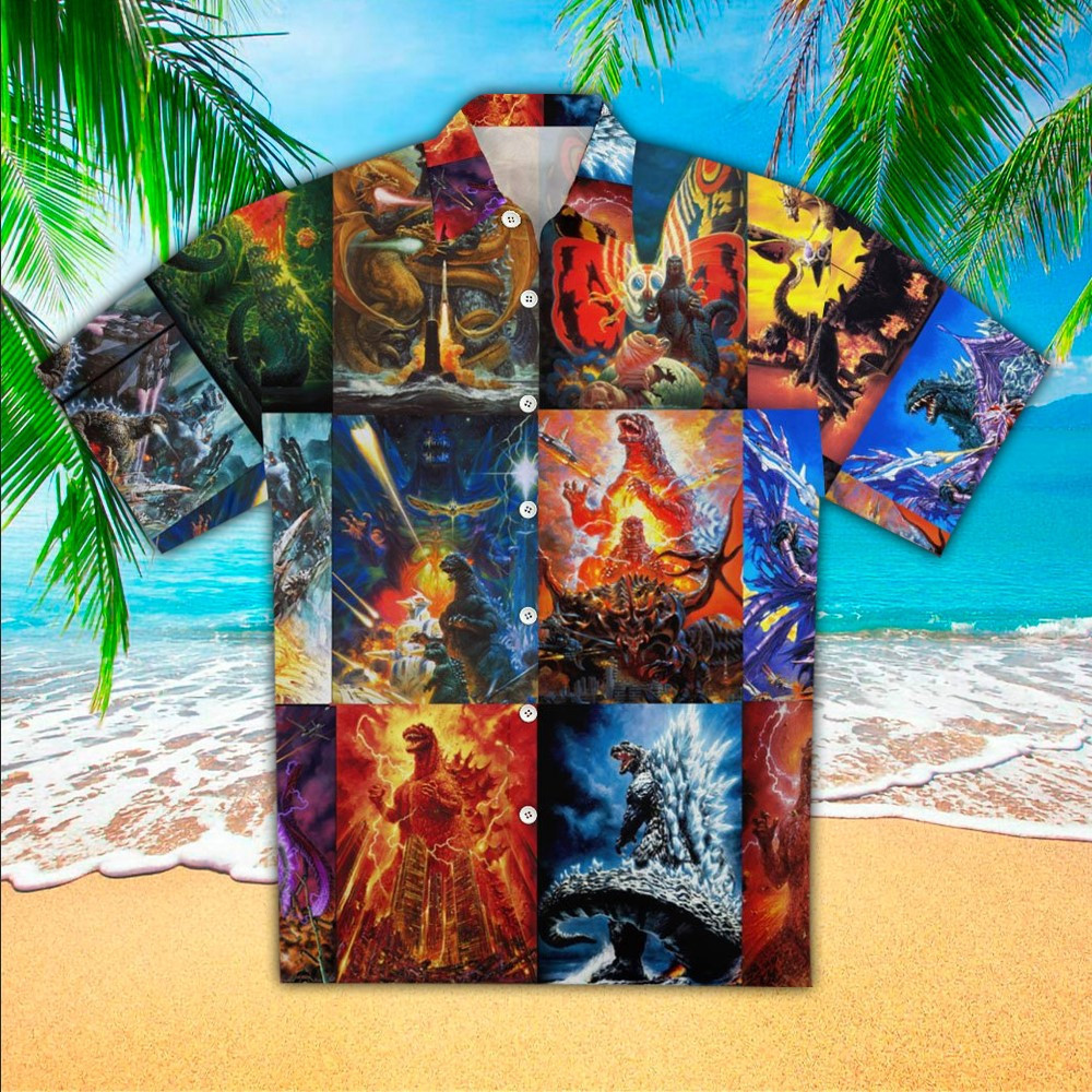 Godzilla Hawaiian Shirt Godzilla Button Up Shirt For Men and Women