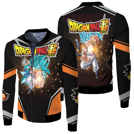 Gogeta Super Saiyan Blue Dragonball Super Fleece Bomber Jacket