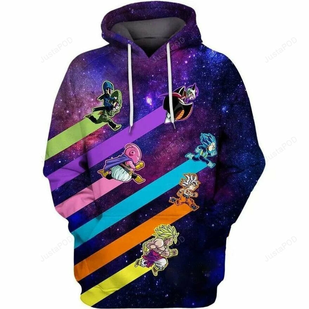 Goku With Broly Majim Boo Cartoon Dragon Ball Anime 3d All Over Print Hoodie