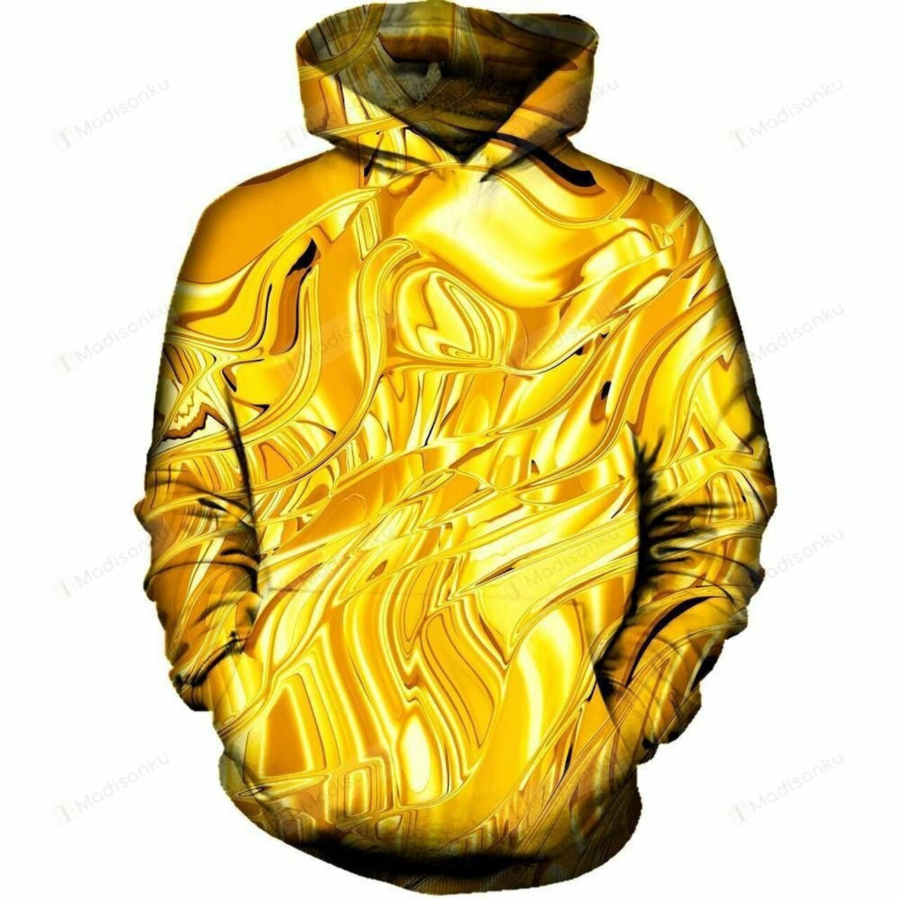 Gold 3d All Over Printed Hoodie