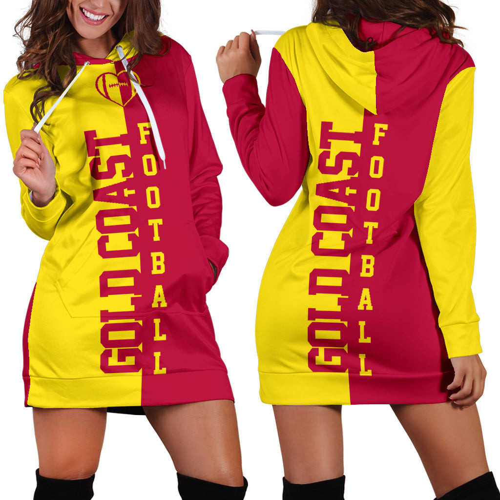 Gold Coast Football Hoodie Dress 3d All Over Print For Women Hoodie