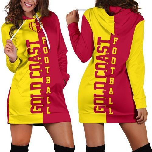 Gold Coast Football Hoodie Dress Sweater Dress Sweatshirt Dress 3d All Over Print For Women Hoodie