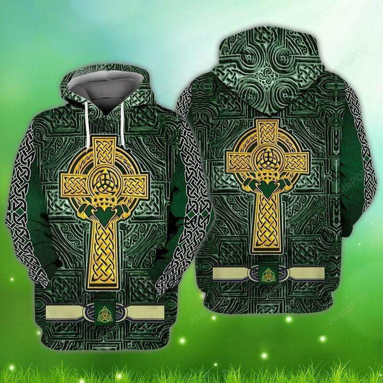 Gold St Patrick 3d All Print Hoodie