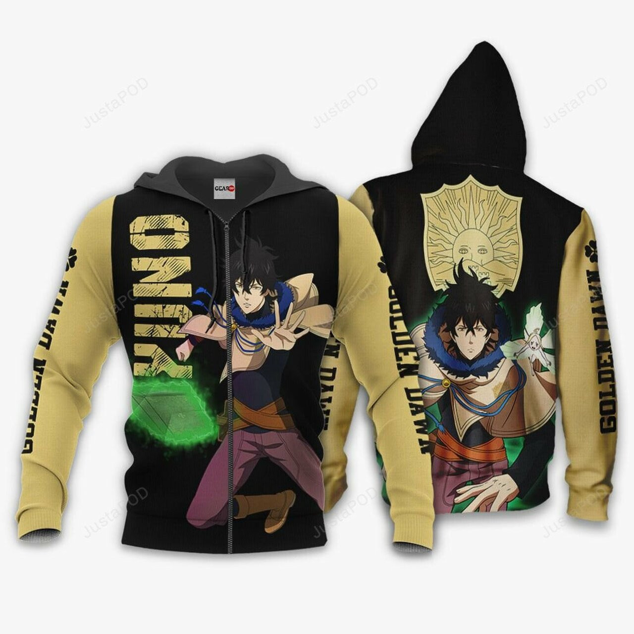 Golden Dawn Yuno Black Clover Anime 3d All Over Print Hoodie