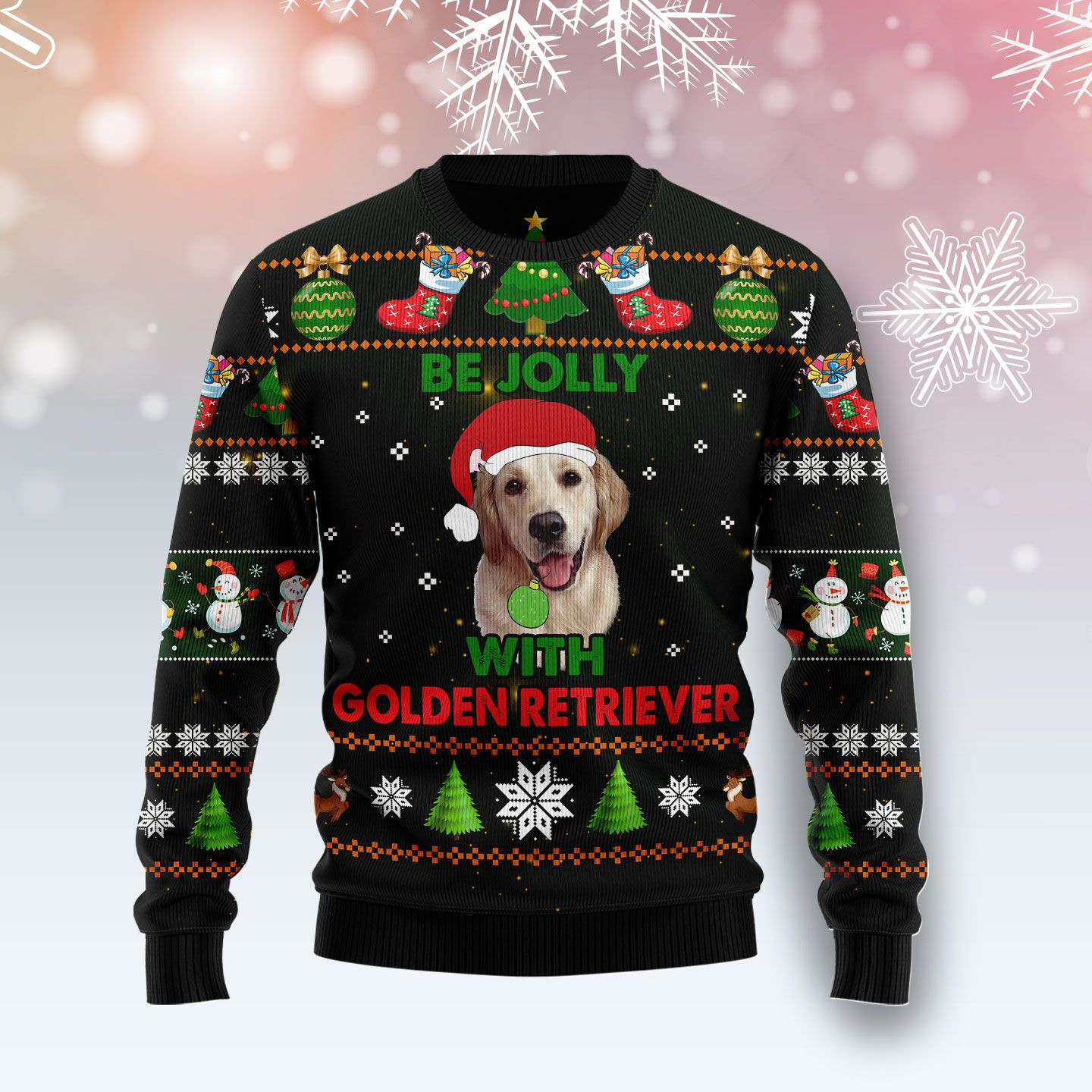 Golden Retriever Be Jolly Ugly Christmas Sweater Ugly Sweater For Men Women