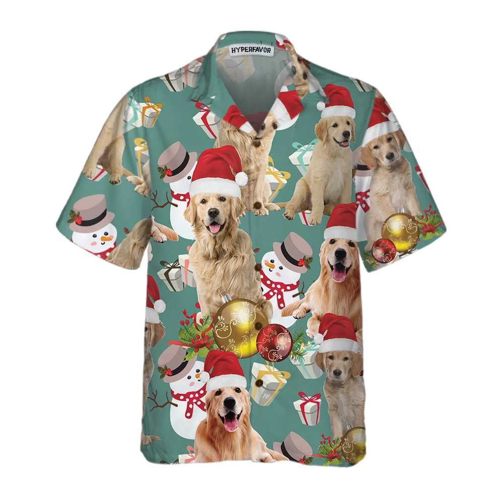 Golden Retriever Celebrate Christmas Hawaiian Shirt Golden Retriever Christmas Dog Hawaiian Shirt Christmas Gift For Dog Lover