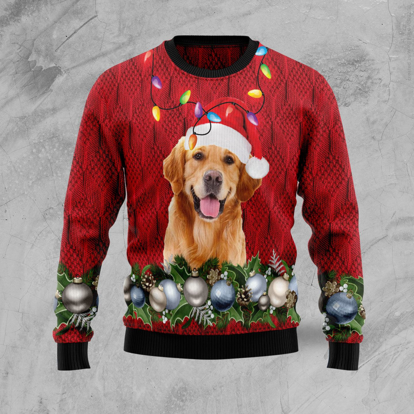 Golden Retriever Christmas Beauty Ugly Christmas Sweater Ugly Sweater For Men Women