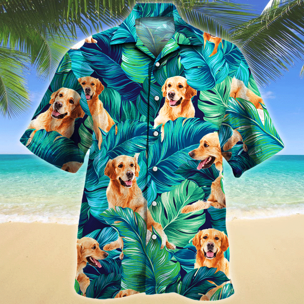 Golden Retriever Dog Lovers Gift Hawaii Shirt Hawaiian Shirt For Men