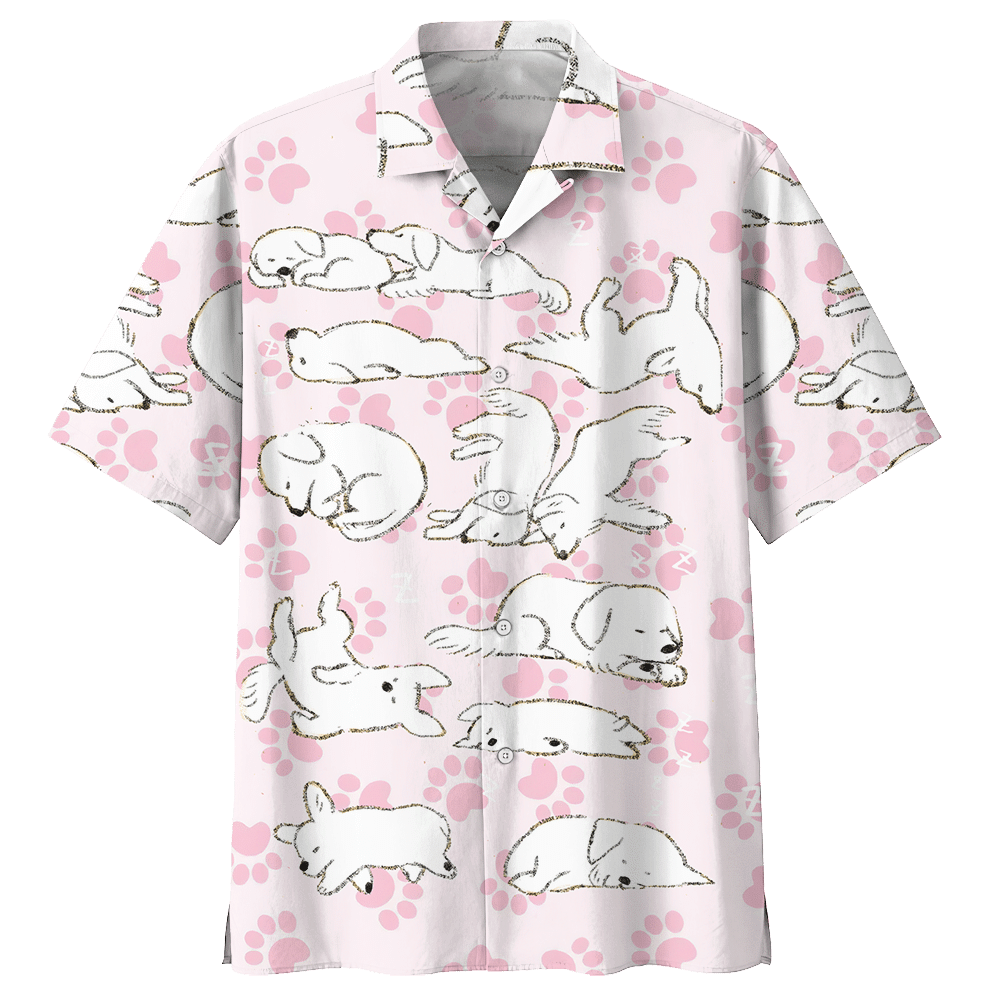 Golden Retriever Dog Paw Paw Aloha Hawaiian Shirt Colorful Short Sleeve Summer Beach Casual Shirt For Men And Women