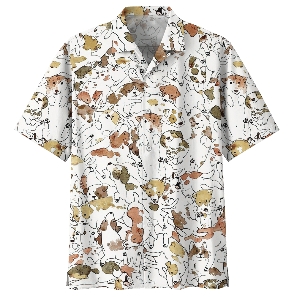 Golden Retriever Dog Playing Aloha Hawaiian Shirt Colorful Short Sleeve Summer Beach Casual Shirt For Men And Women