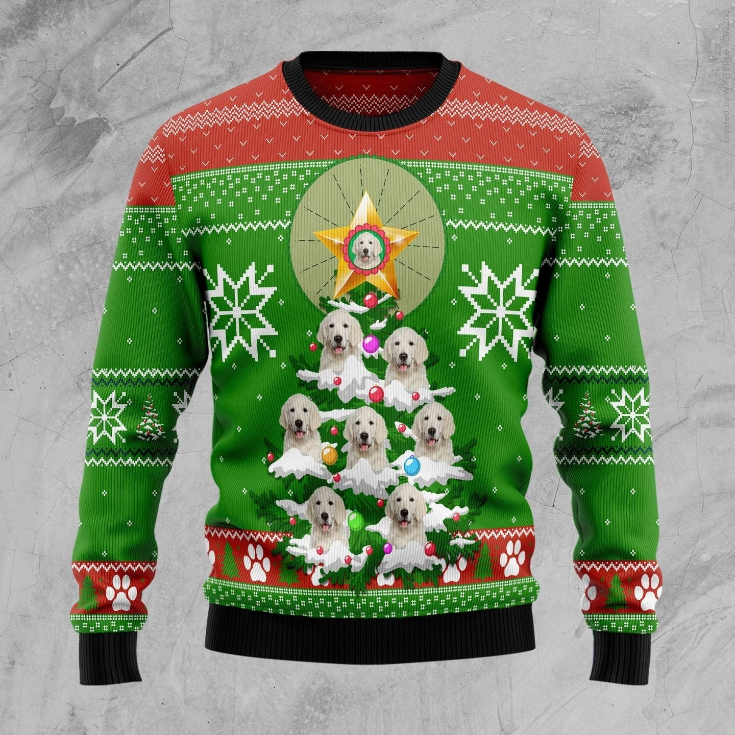 Golden Retriever Pine Ugly Christmas Sweater Ugly Sweater For Men Women