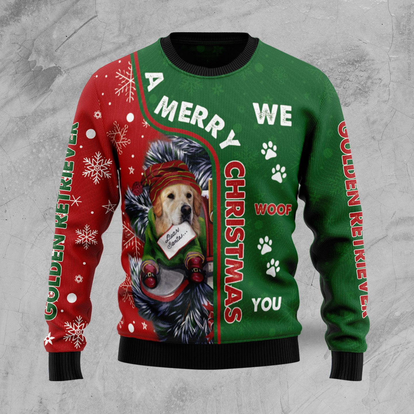 Golden Retriever Ugly Christmas Sweater