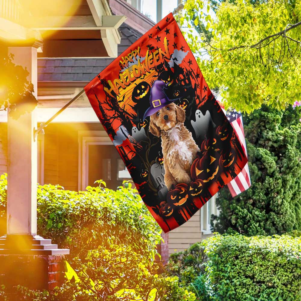 Goldendoodle Halloween Flag Halloween Outdoor Decor Fall Yard House Decoration