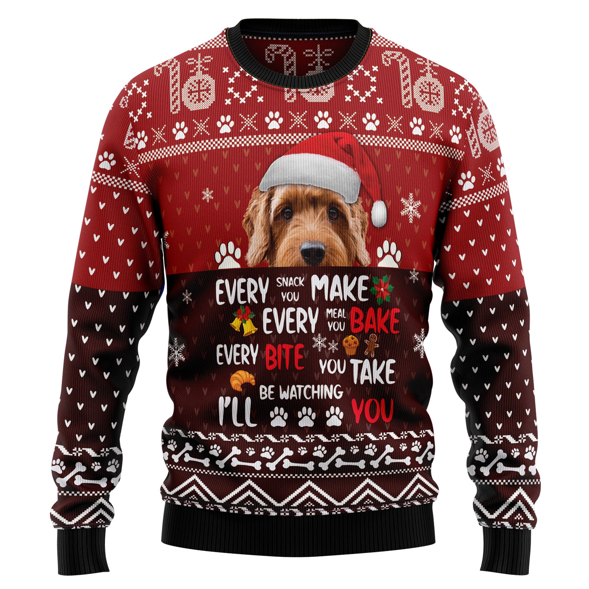 Goldendoodle Will Be Watching You Ugly Christmas Sweater