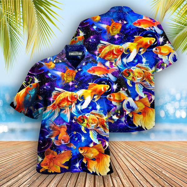 Goldfish In The Galaxy Edition - Hawaiian Shirt - Hawaiian Shirt For Men, Hawaiian Shirt For Women, Aloha Shirt