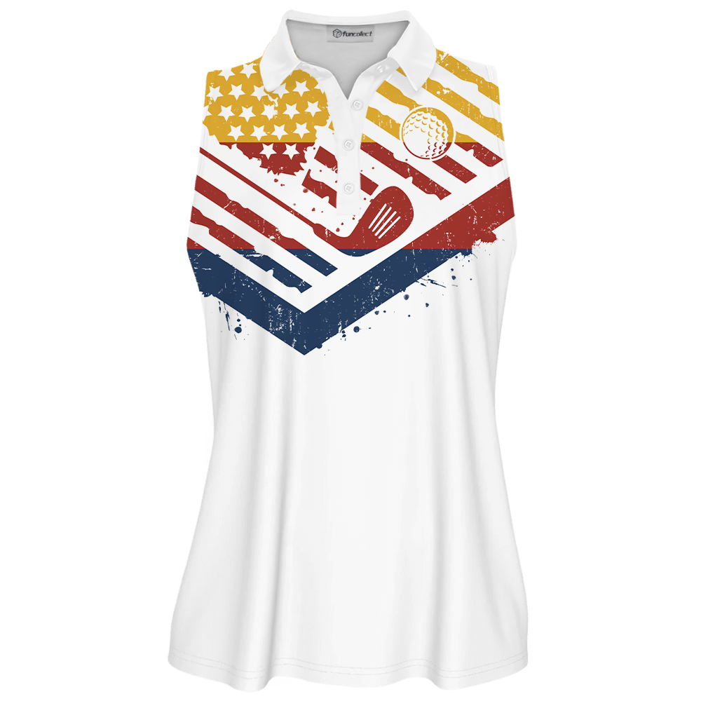 Golf American Flag Assuming I Was Like Most Grandmas Was Your First Mistake Sleeveless Polo Shirt Sleeveless Zipper Polo Shirt Short Sleeve Long Sleeve Polo Shirt