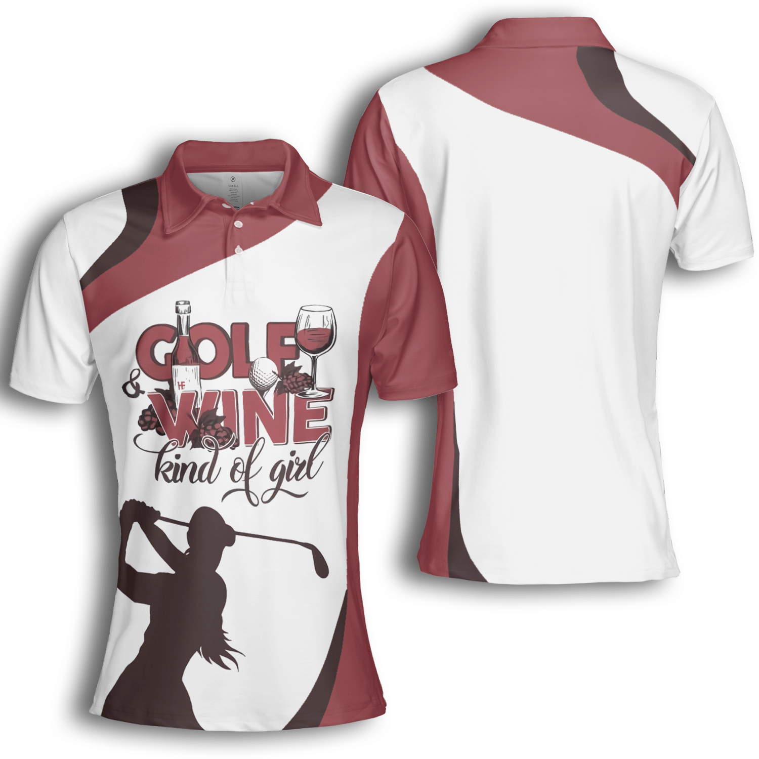 Golf And Wine Kind Of Girl Short Sleeve Woman Polo Shirt