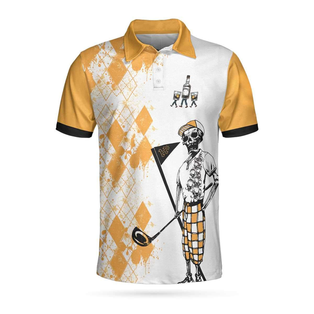 Golf And Wine Make Everything Fine Argyle Pattern Golf Polo Shirt