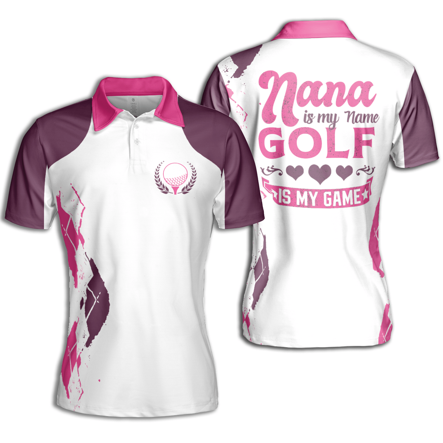 Golf Argyle Nana Is My Name Golf Is My Game Short Sleeve Woman Polo Shirt