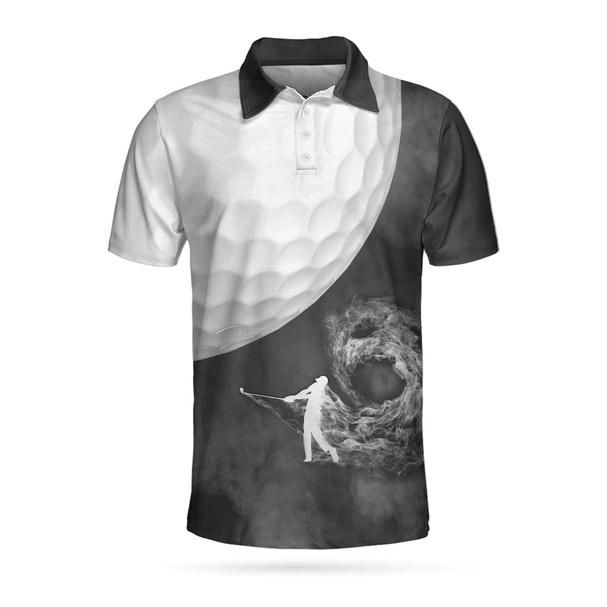 Golf Ball And Golfer With Smoke Golf Polo Shirt Smoke Golf Player Polo Shirt Best Golf Shirt For Men