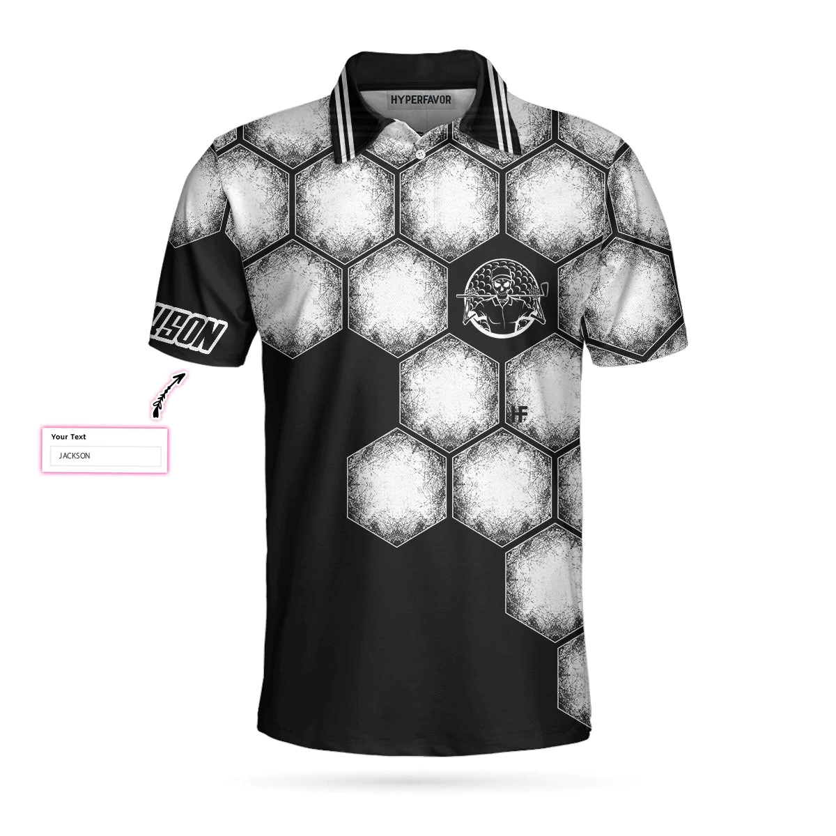 Golf Ball Black White Custom Polo Shirt Best Personalized Polo Shirt For Golf Players Cool Golfing Shirt