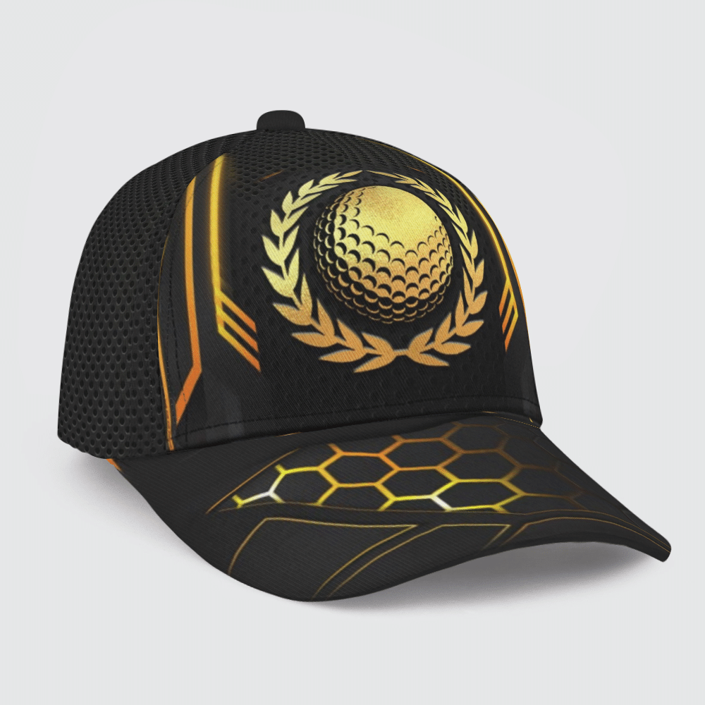 Golf Ball Laurels Yellow Cap Golf Hats For Men