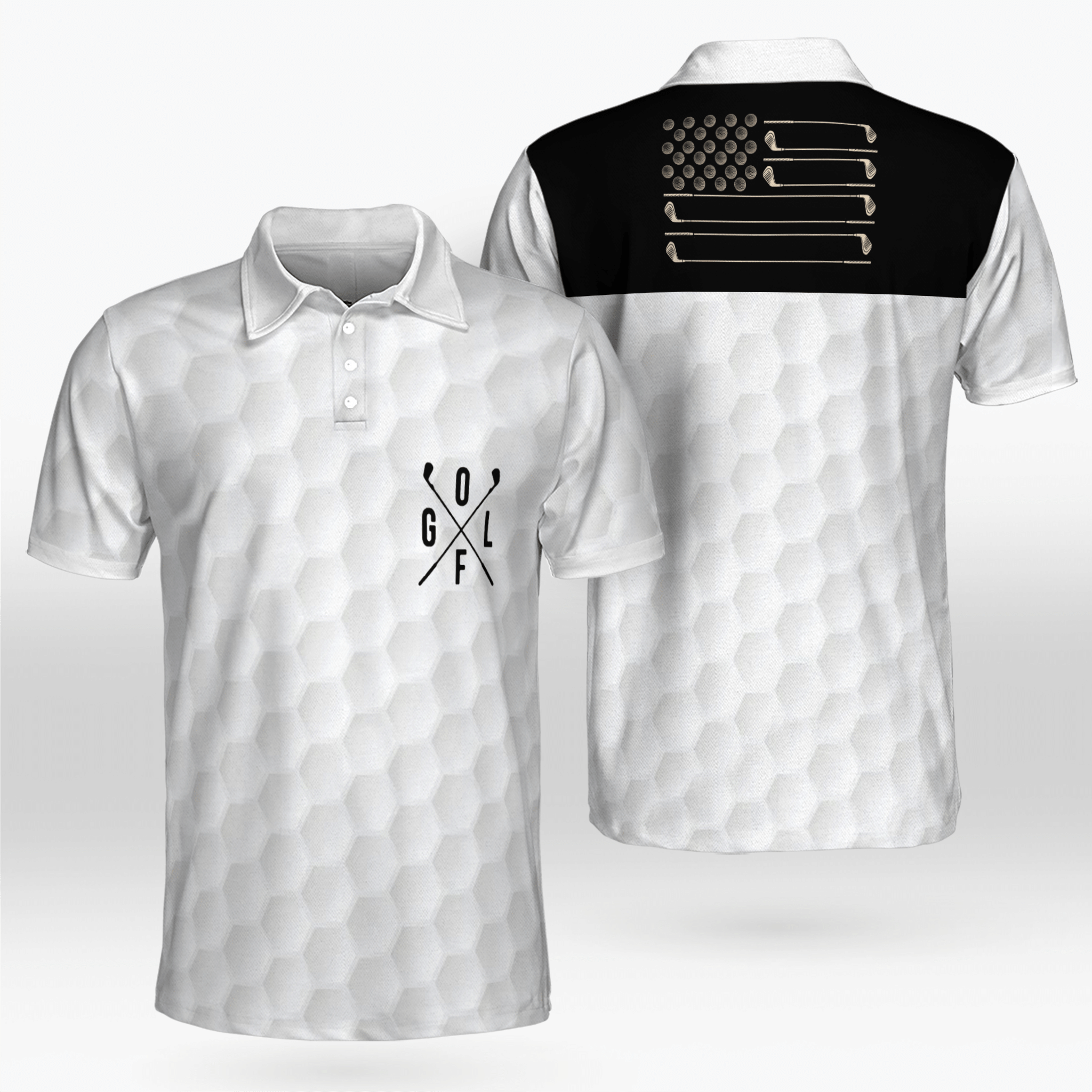 Golf Ball Texture G O L F White Polo Shirt Best Golf Shirts For Men