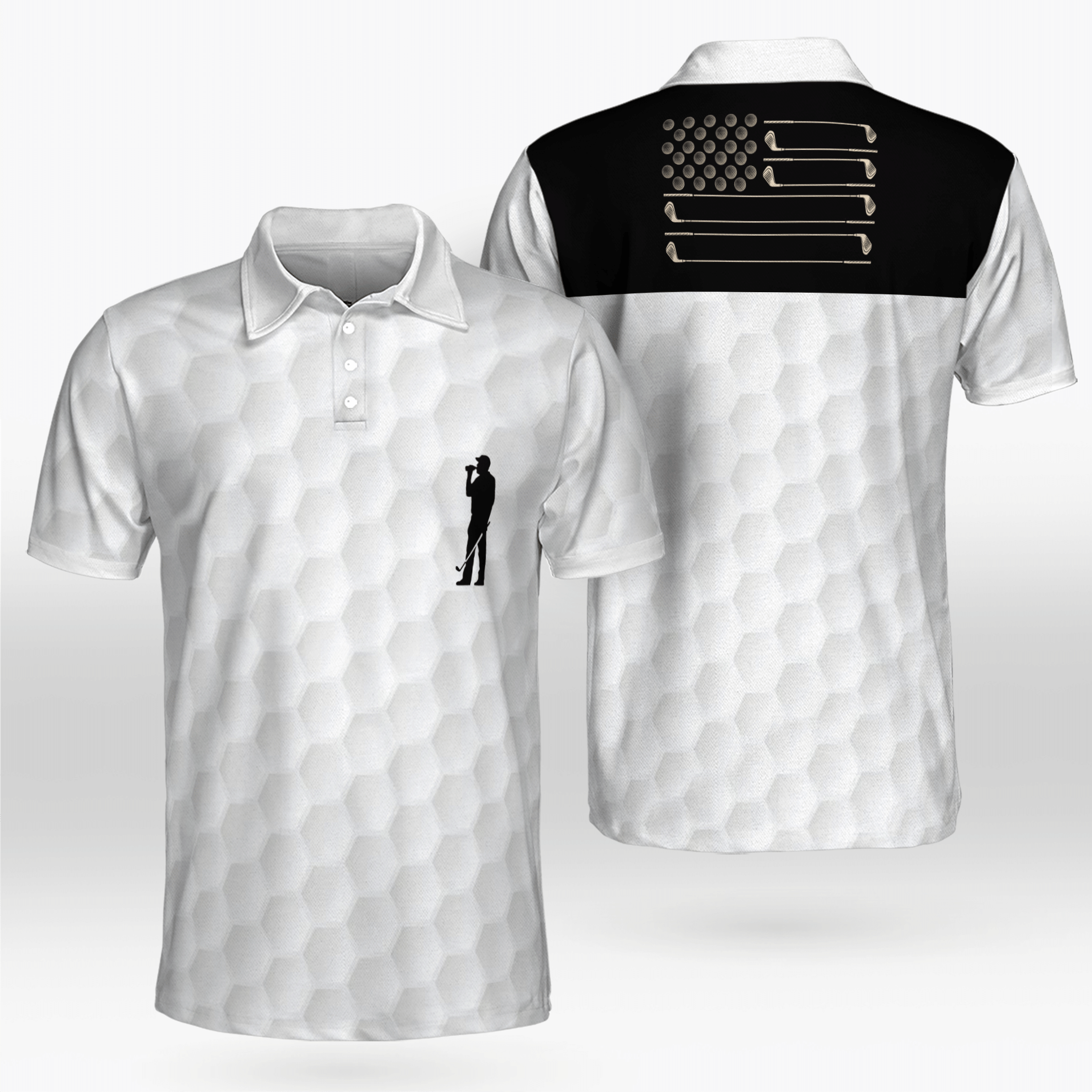 Golf Ball Texture Golf Player Drinking Golf Shirt Golf Shirts Short Sleeve Polo For Men