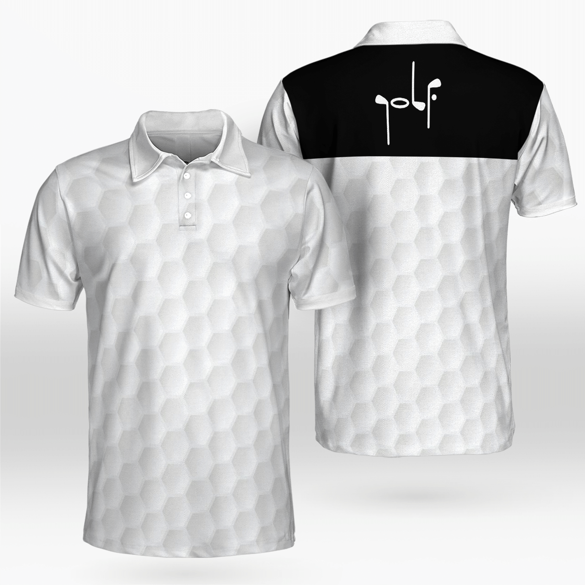 Golf Ball Texture White Polo Shirt Best Golf Shirts For Men