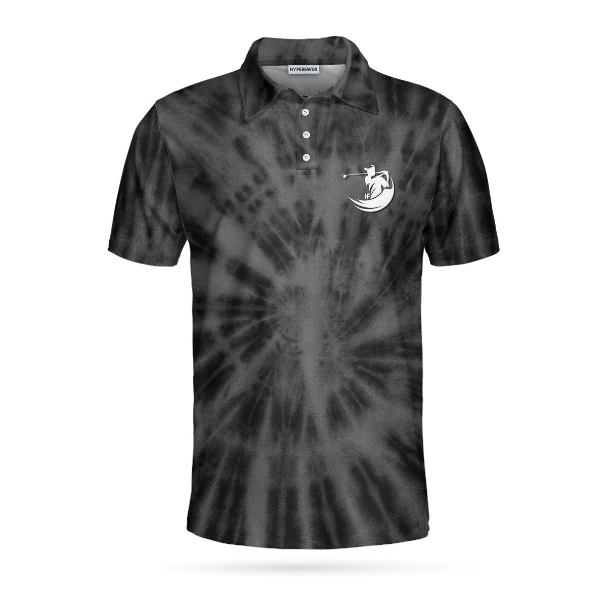 Golf Be The Best Golf Polo Shirt Black Tie Dye Golf Shirt For Men