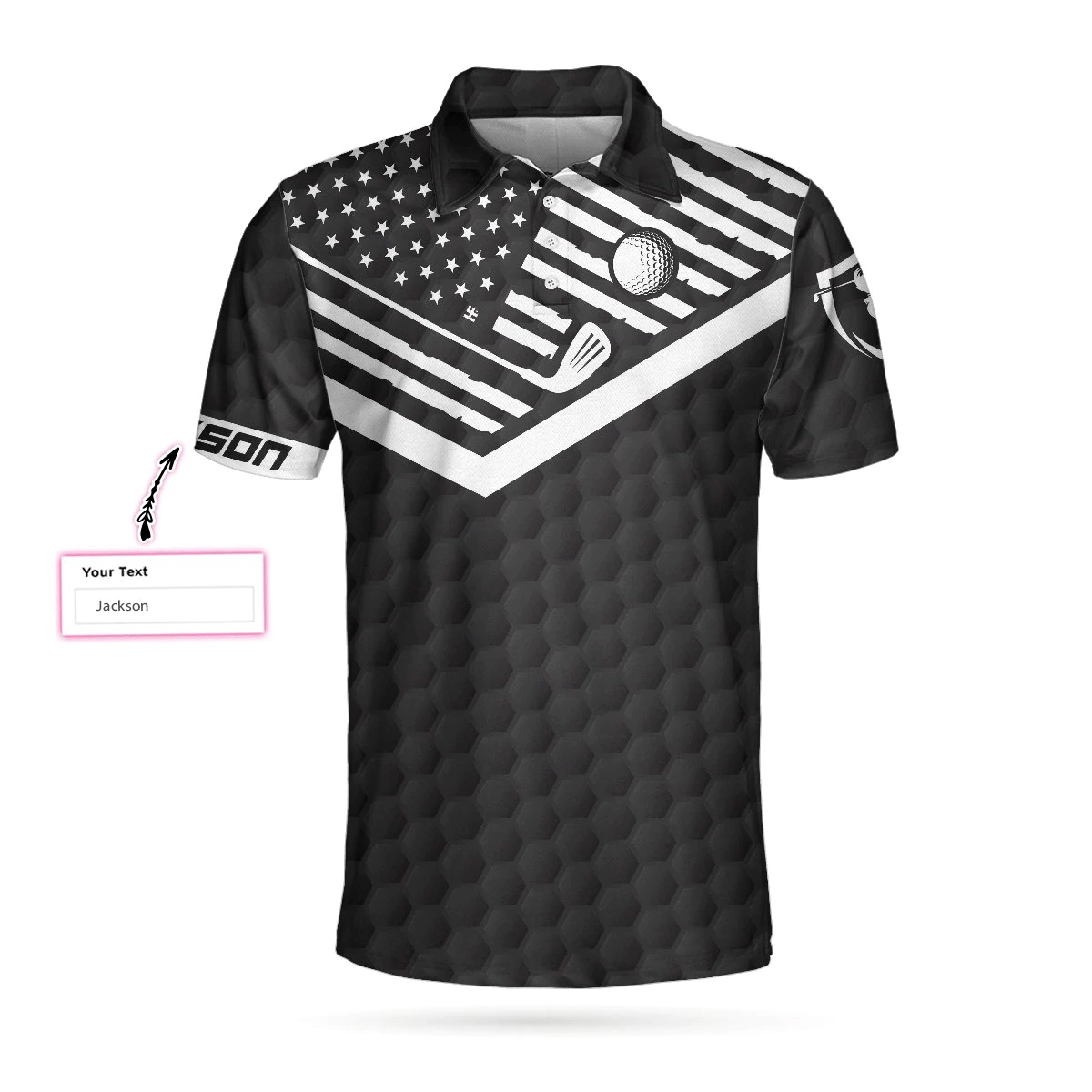 Golf Best Papa by Par Custom Polo Shirt Personalized Black American Flag Golf Shirts Short Sleeve Polo For Men