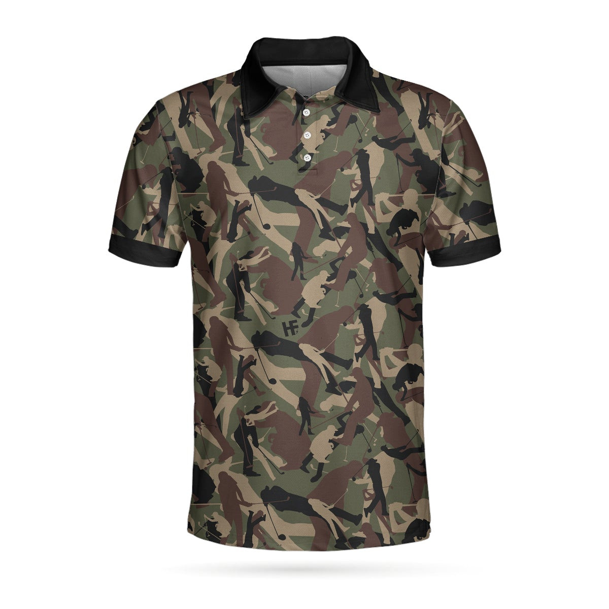 Golf Camouflage Pattern Golf Polo Shirt Military Golfing Polo Shirt Camo Golf Shirt For Men