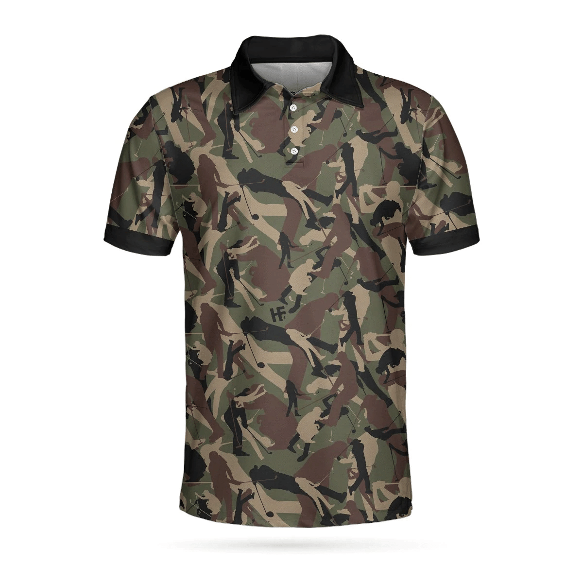 Golf Camouflage Pattern Golf Polo Shirt Military Golfing Polo Shirt Camo Golf Shirts Short Sleeve Polo For Men