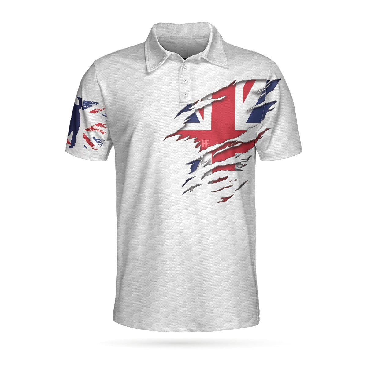 Golf Club United Kingdom Flag Polo Shirt Great Britain Union Jack Polo Shirt UK Golf Shirt For Men