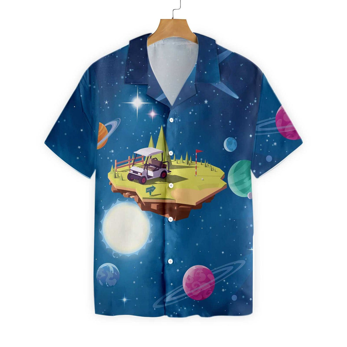 Golf Course Among The Galaxy Hawaiian Shirt