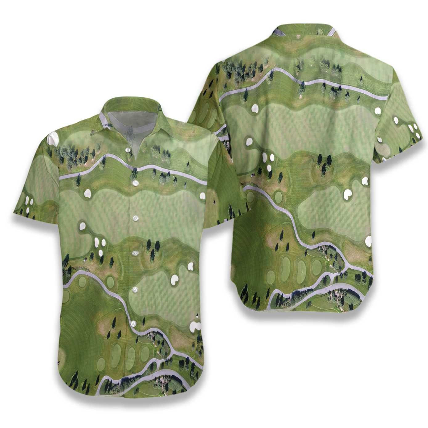 Golf Course Map Hawaiian Shirt Summer Aloha Shirt