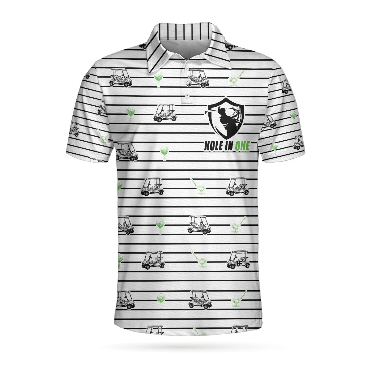 Golf Equipment Stripe Line Polo Shirt Black And White Golfing Polo Shirt Best Golf Shirt For Men