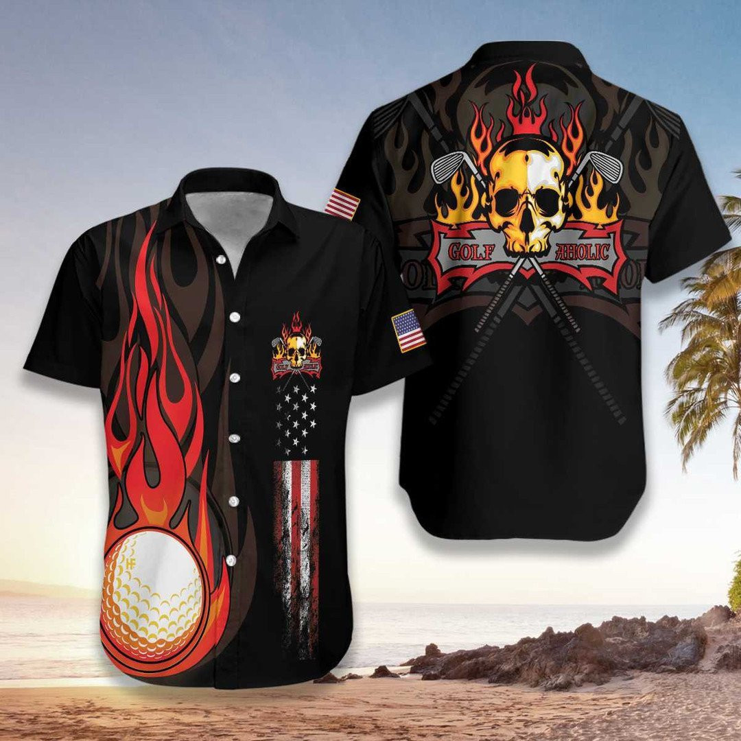 Golf Flame Hawaiian Shirt Summer Aloha Shirt