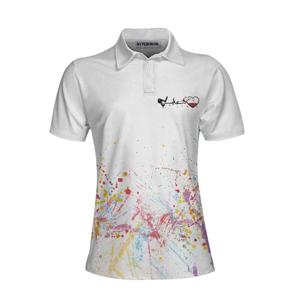 Golf From Nine To Wine Is What I Do Golf Short Sleeve Women Polo Shirt Best Golf Shirt For Female Golfers