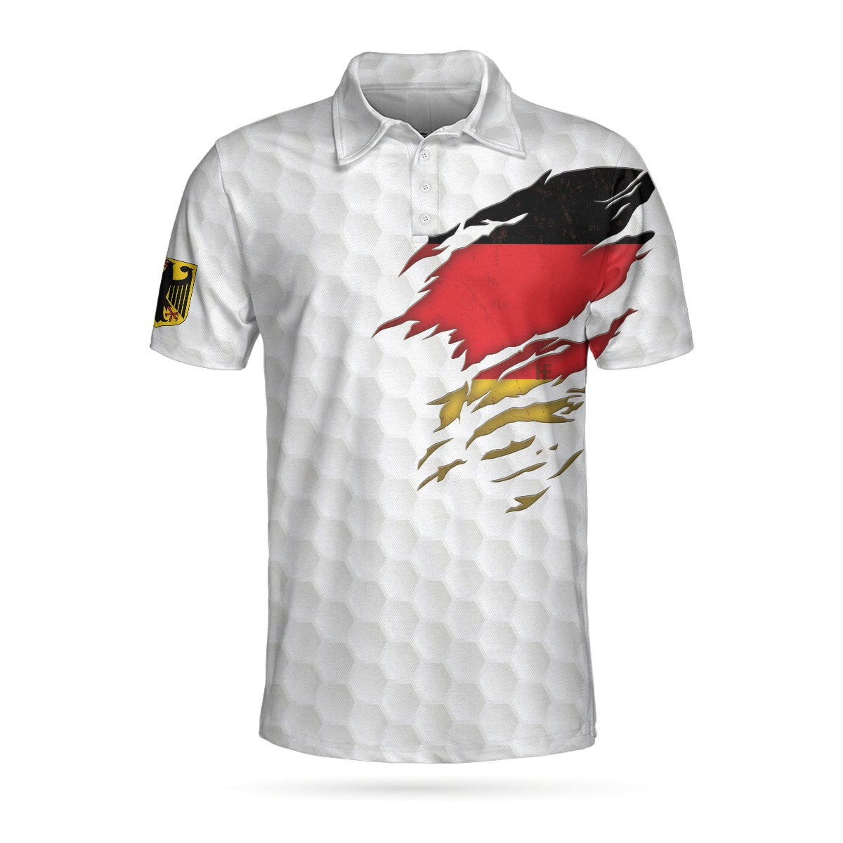 Golf Germany Flag Polo Shirt White Golf Pattern Polo Shirt German Golf Shirt For Men