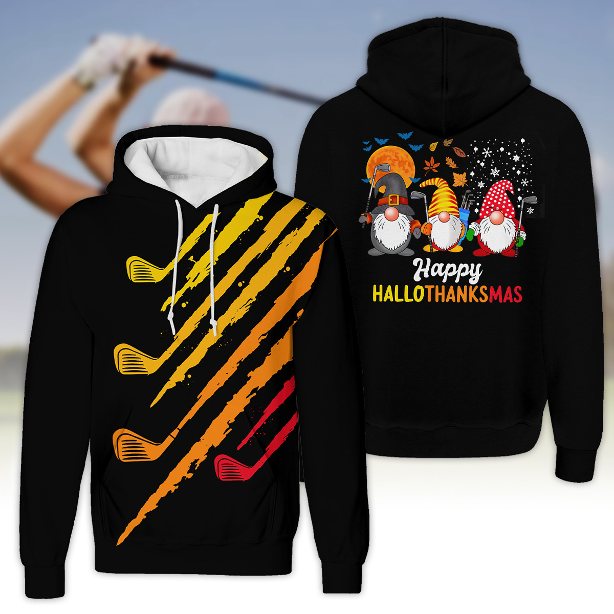 Golf Gifts Happy Hallothanksmas Golf Hoodie Shirt For Women