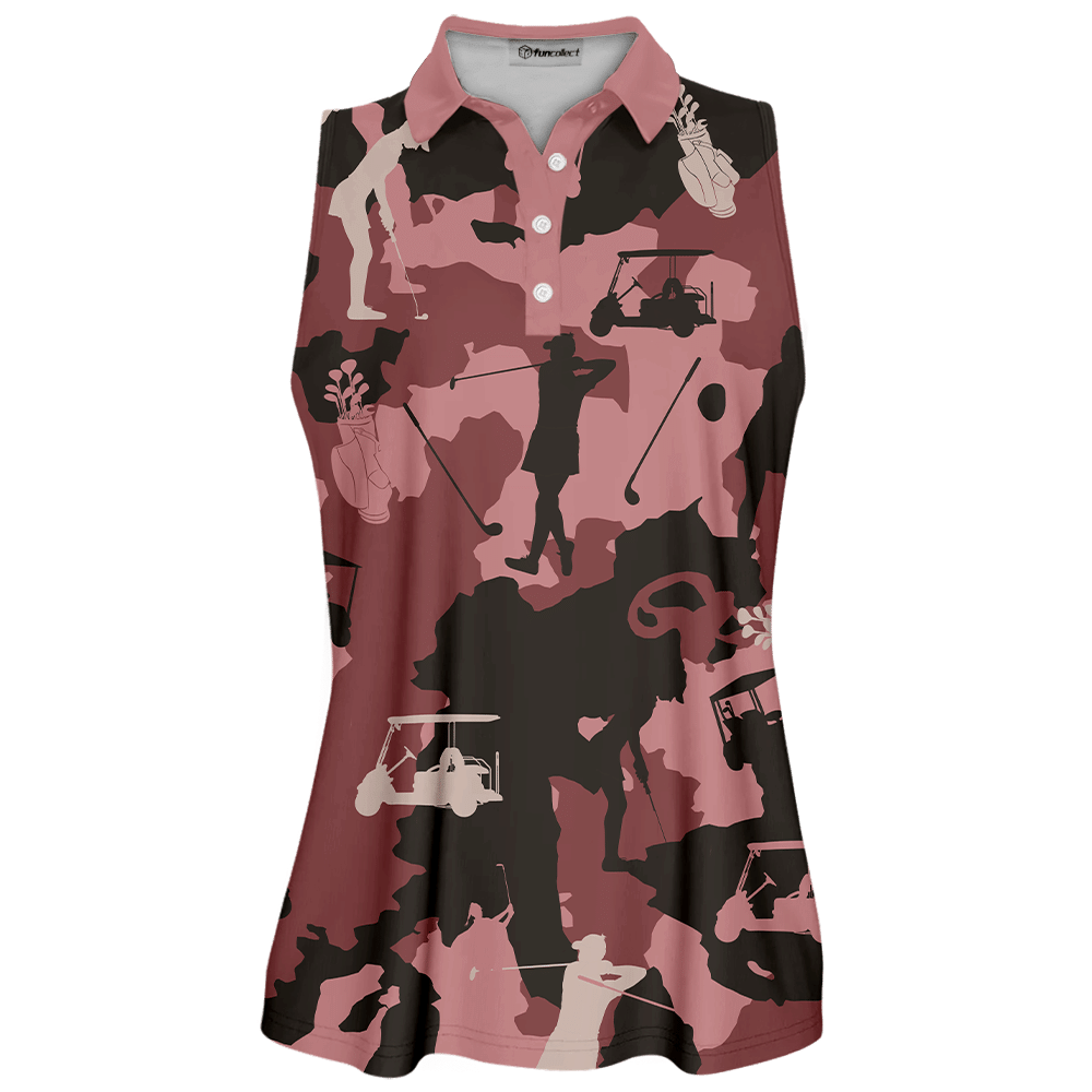 Golf Girl Camouflage Golfer Gift Color Sleeveless Polo Shirt Short Sleeve Long Sleeve Polo Shirt