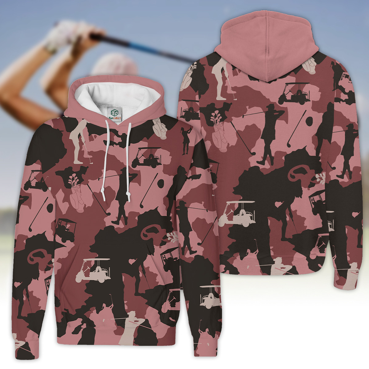 Golf Girl Camouflage Golfer Gift Hoodie Zipper Hoodie Shirt