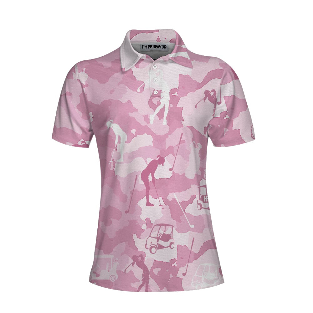 Golf Girl Camouflage Short Sleeve Women Polo Shirt