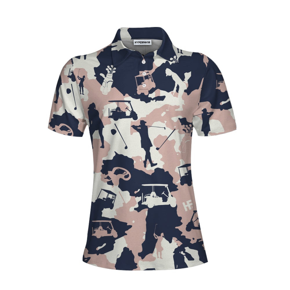 Golf Girl Camouflage V3 Short Sleeve Women Polo Shirt Camo Golf Shirt For Ladies Cool Golf Gift For Women