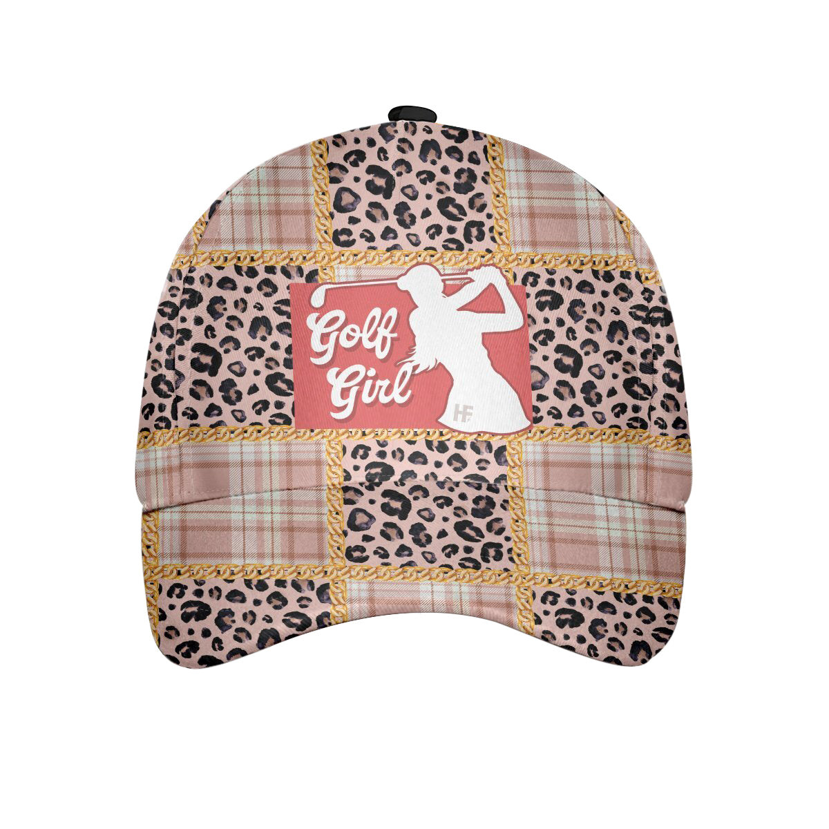 Golf Girl Tartan Leopard Pattern Cap